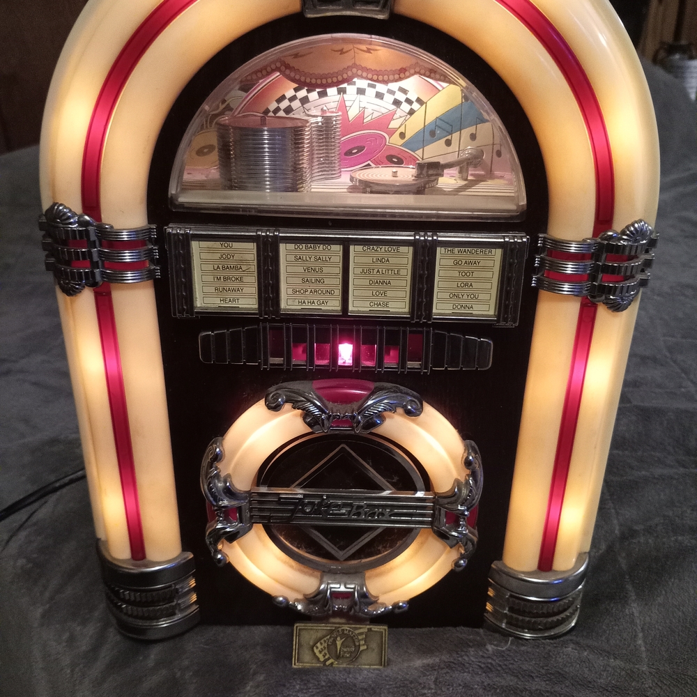 Retro Jukebox with Cream and Black Accents